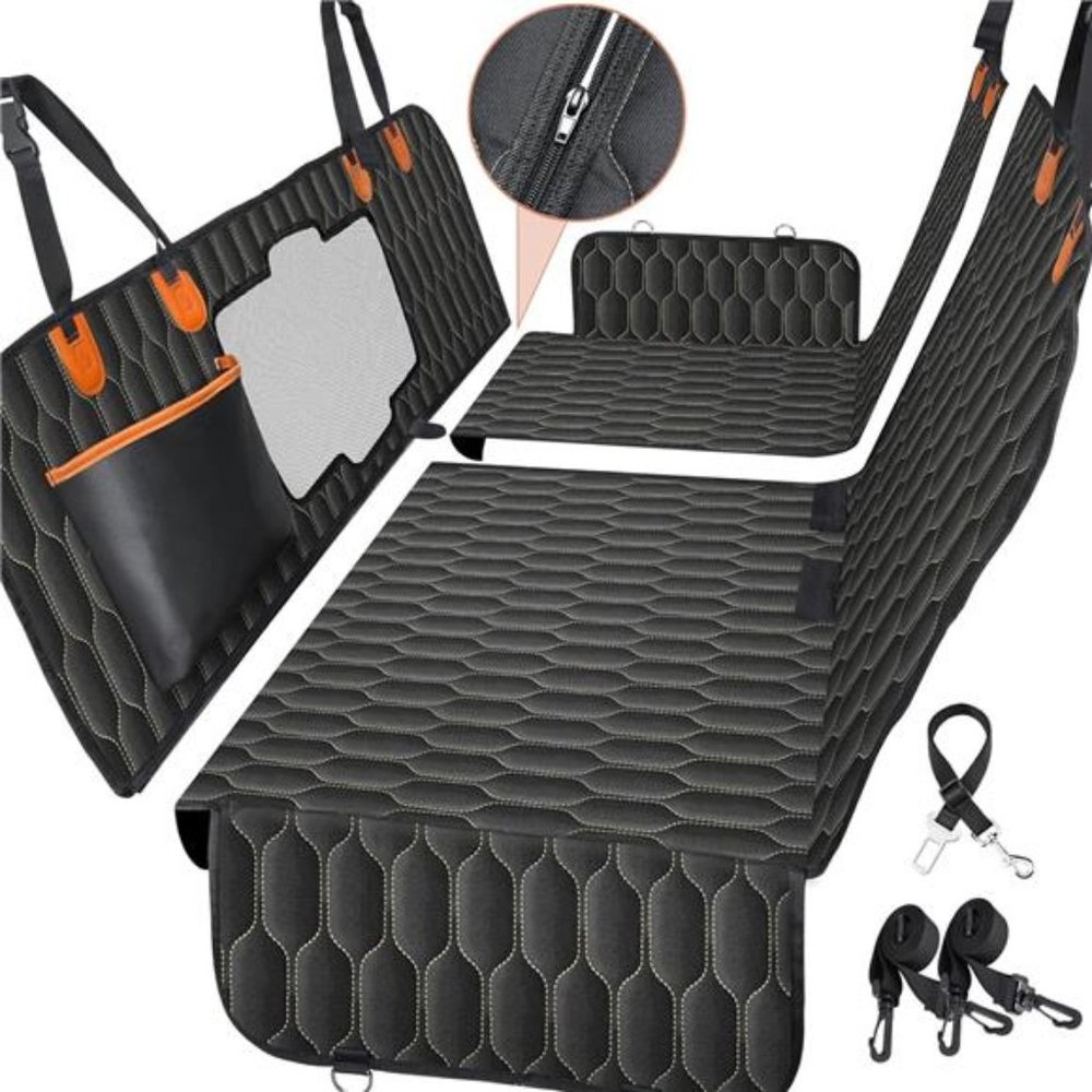 6-in-1 Dog Car Seat Cover, 100% Waterproof Dog Hammock for Car, Scratchproof